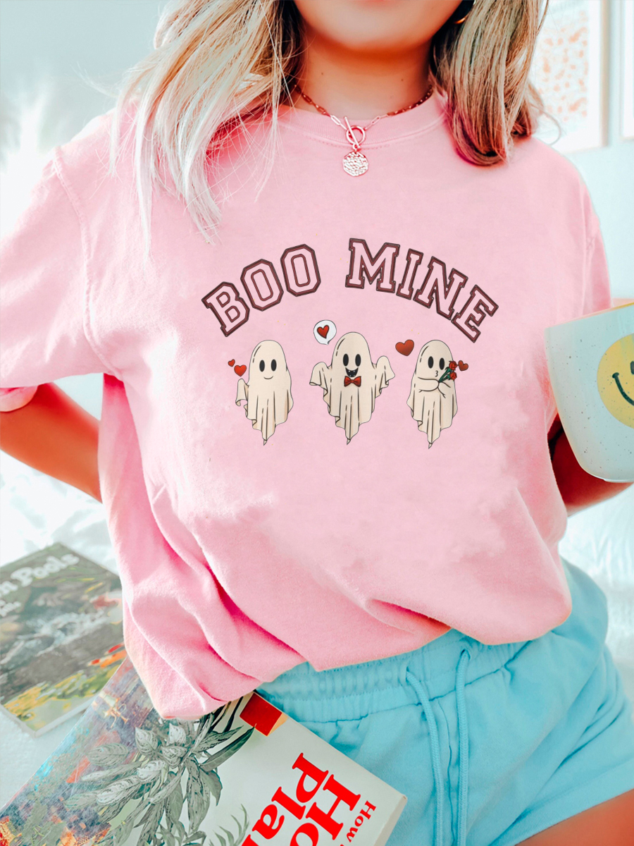 Plus Size Boo Mine Valentine's Day Ghost T-shirt