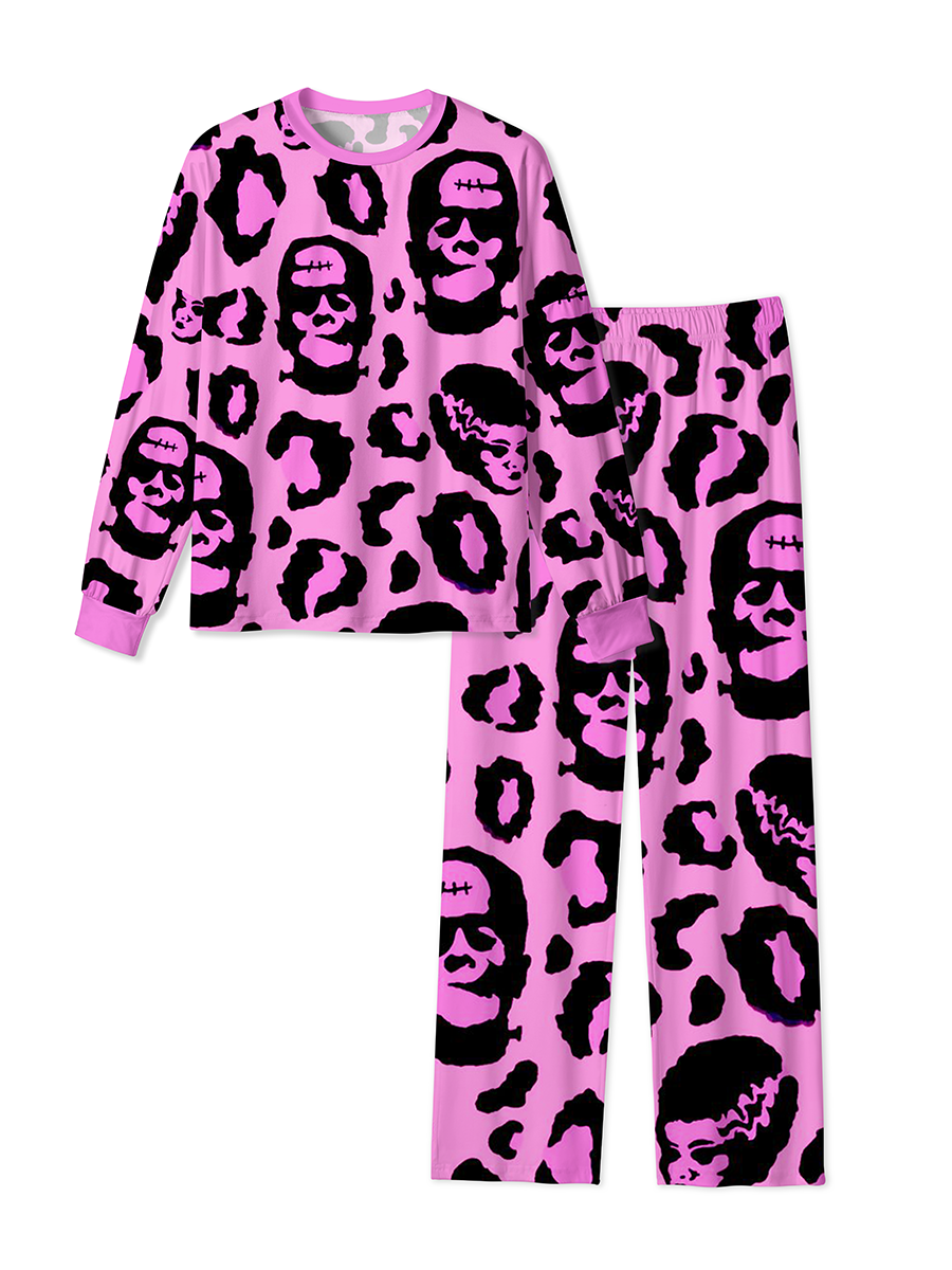 Vintage Punk Frankenstein Leopard Mixed Pajamas