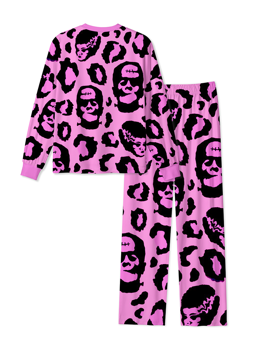 Vintage Punk Frankenstein Leopard Mixed Pajamas