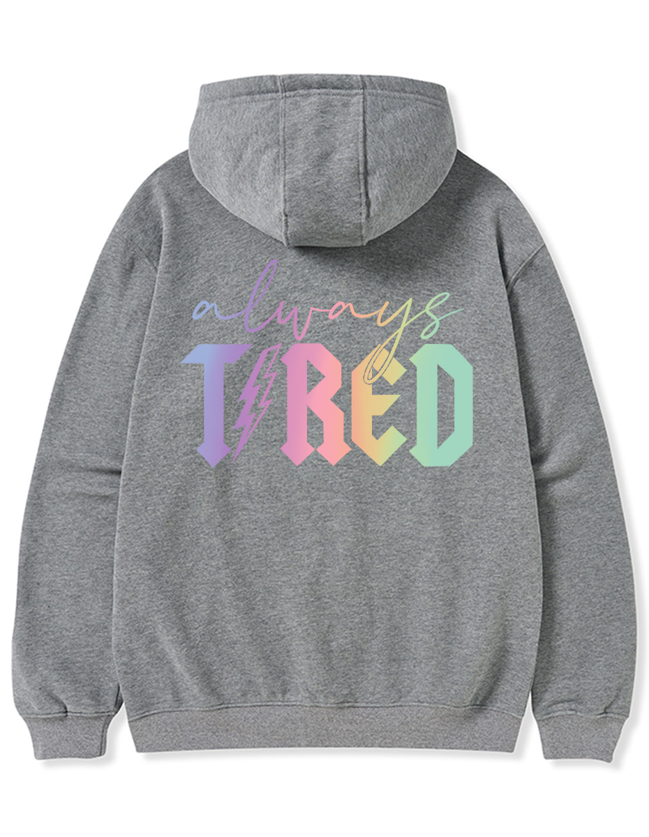 Plus Size Always Tired Glitter Zip Hoodie