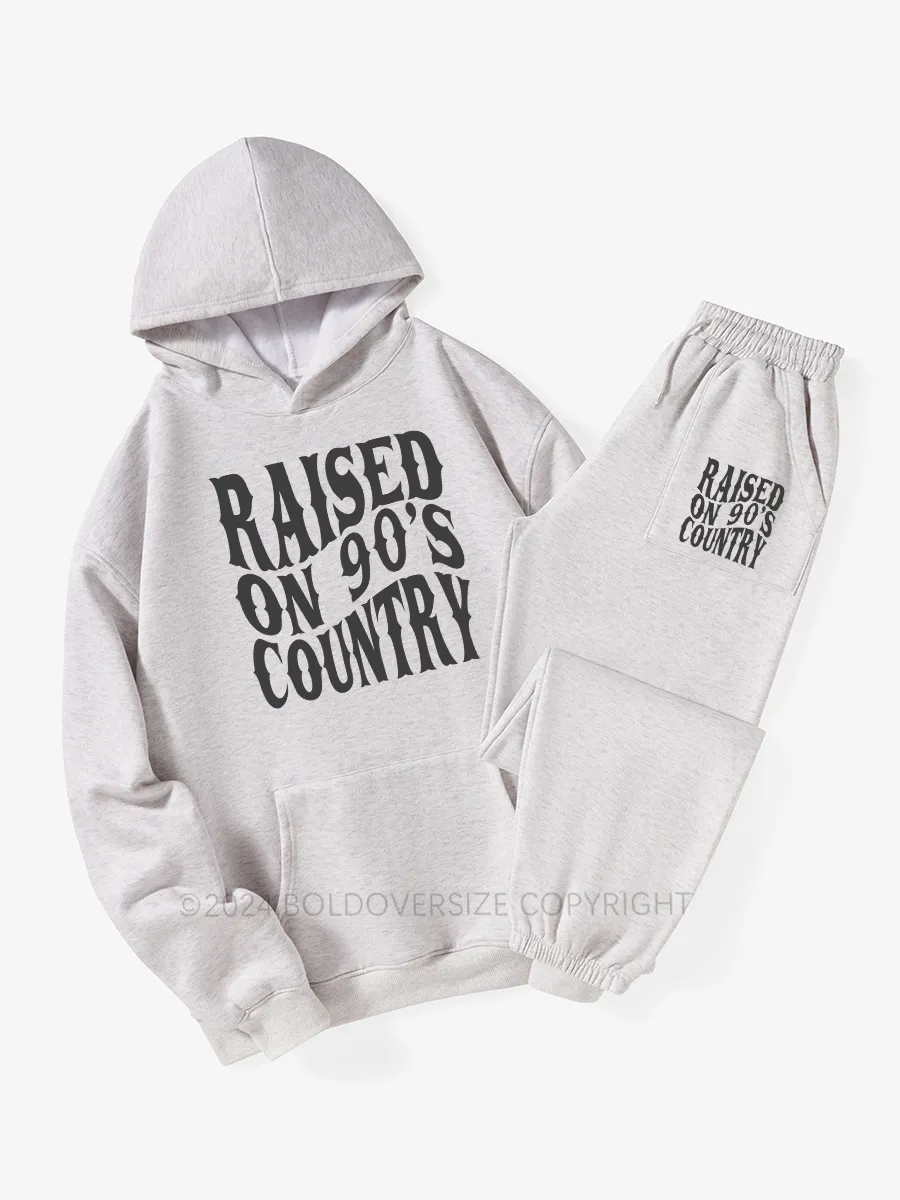 Vintage Raised On 90S Country Hoodie Suit