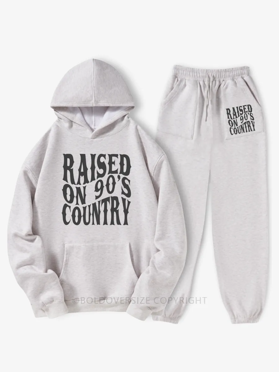 Vintage Raised On 90S Country Hoodie Suit