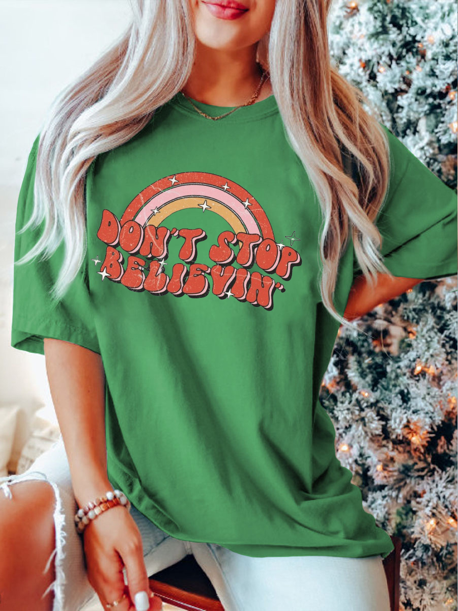 Oversized Don't Stop Believin T-shirt