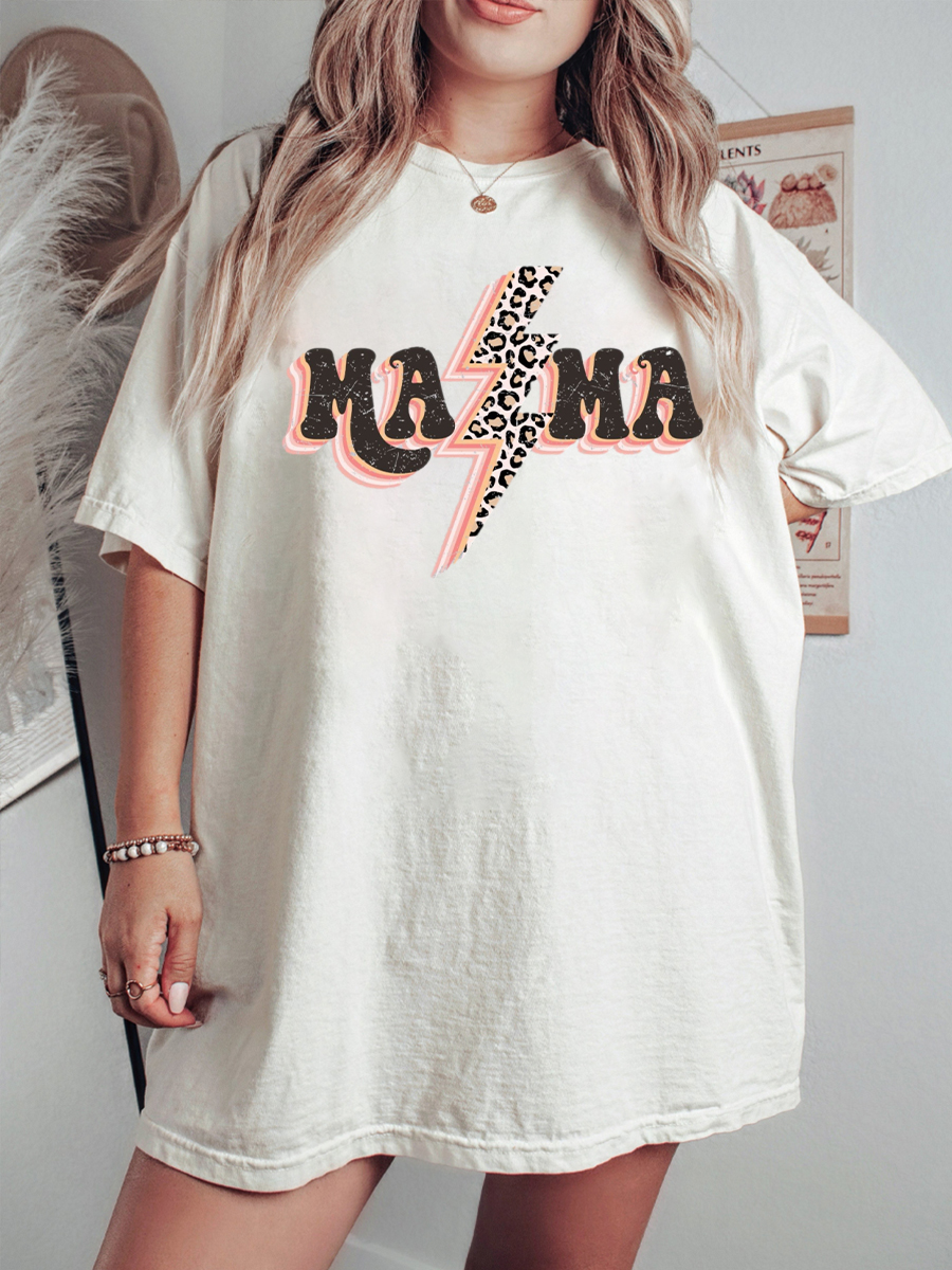 Oversized Retro Mama Lighting T-shirt