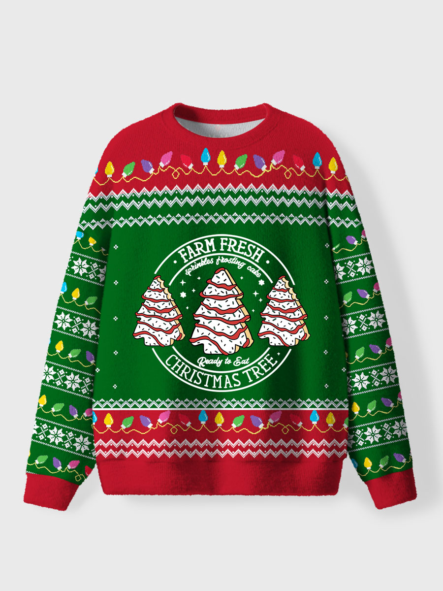 Vintage Farm Fresh Christmas Tree Cakes Ugly Sweater