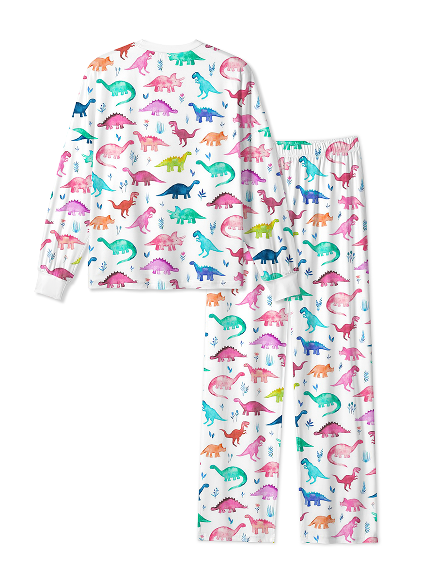 Vintage Christmas Cartoon Dinosaur Mixed Pajamas