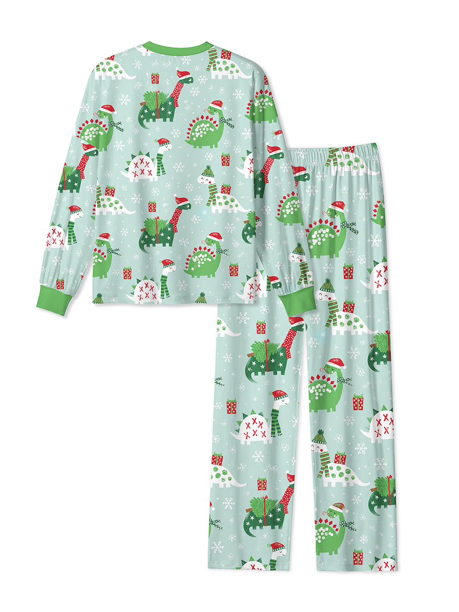 Vintage Christmas Dinosaur Mixed Pajamas