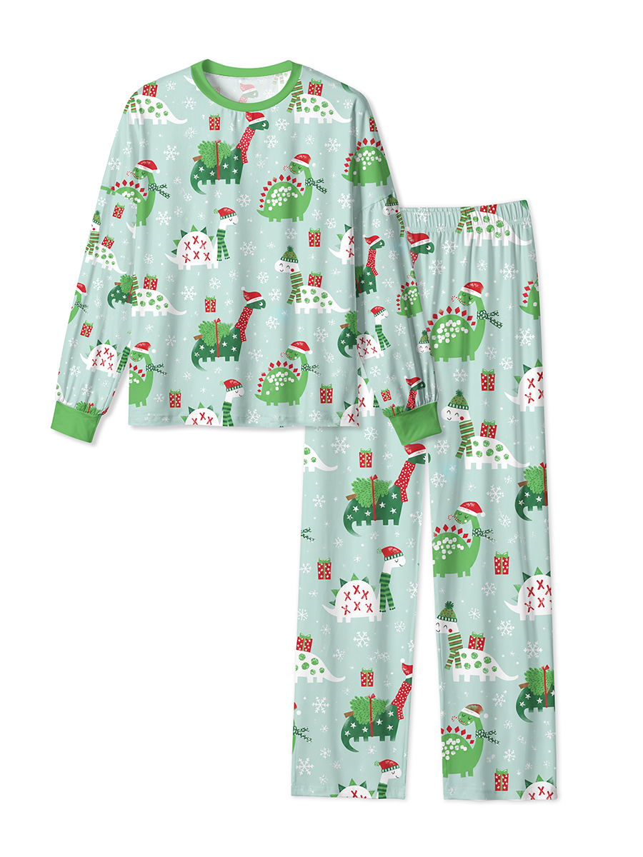 Vintage Christmas Dinosaur Mixed Pajamas