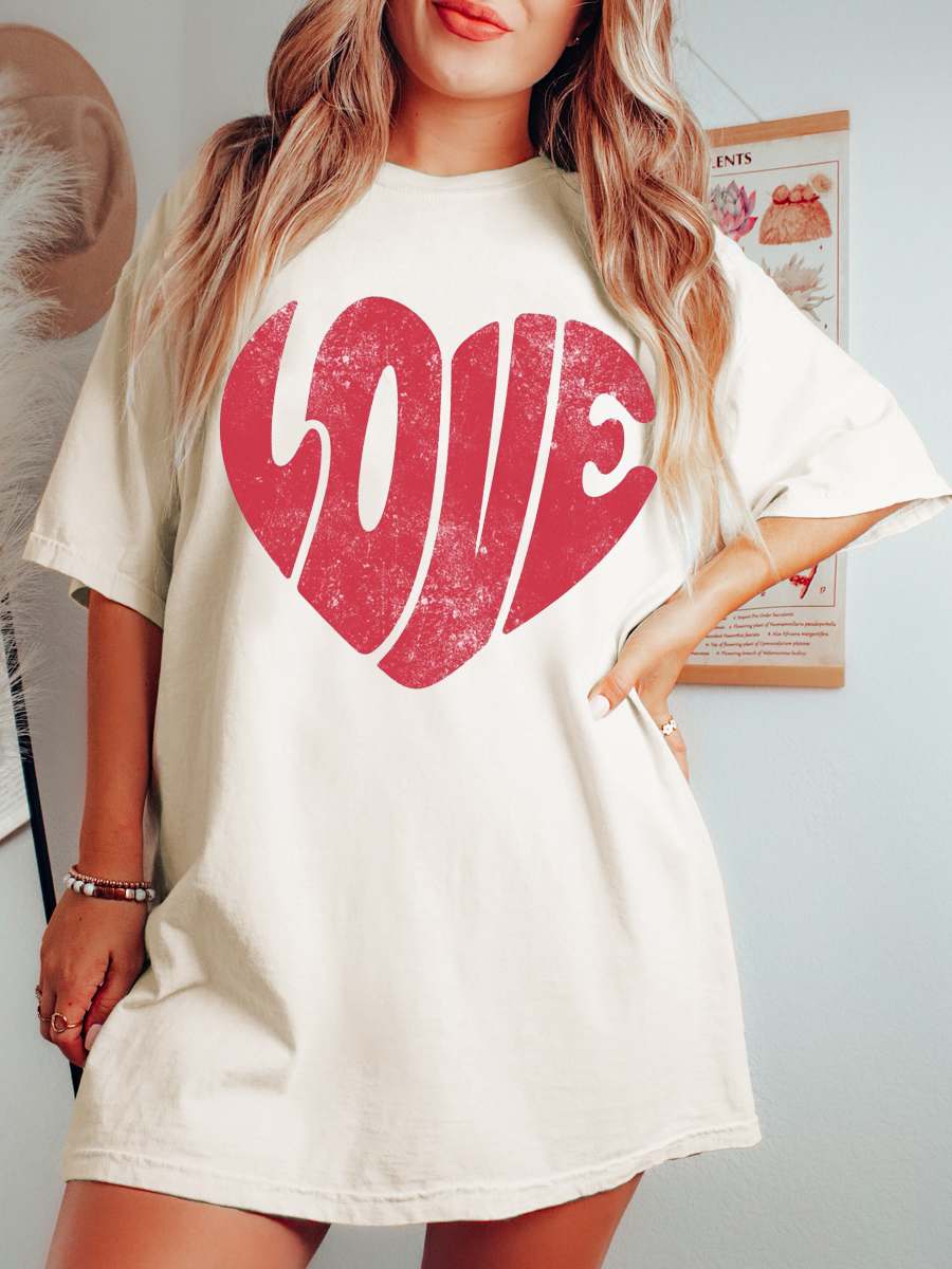 Oversized Retro Love T-shirt