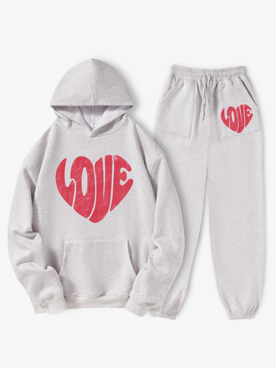 Vintage Love Hoodie Suit