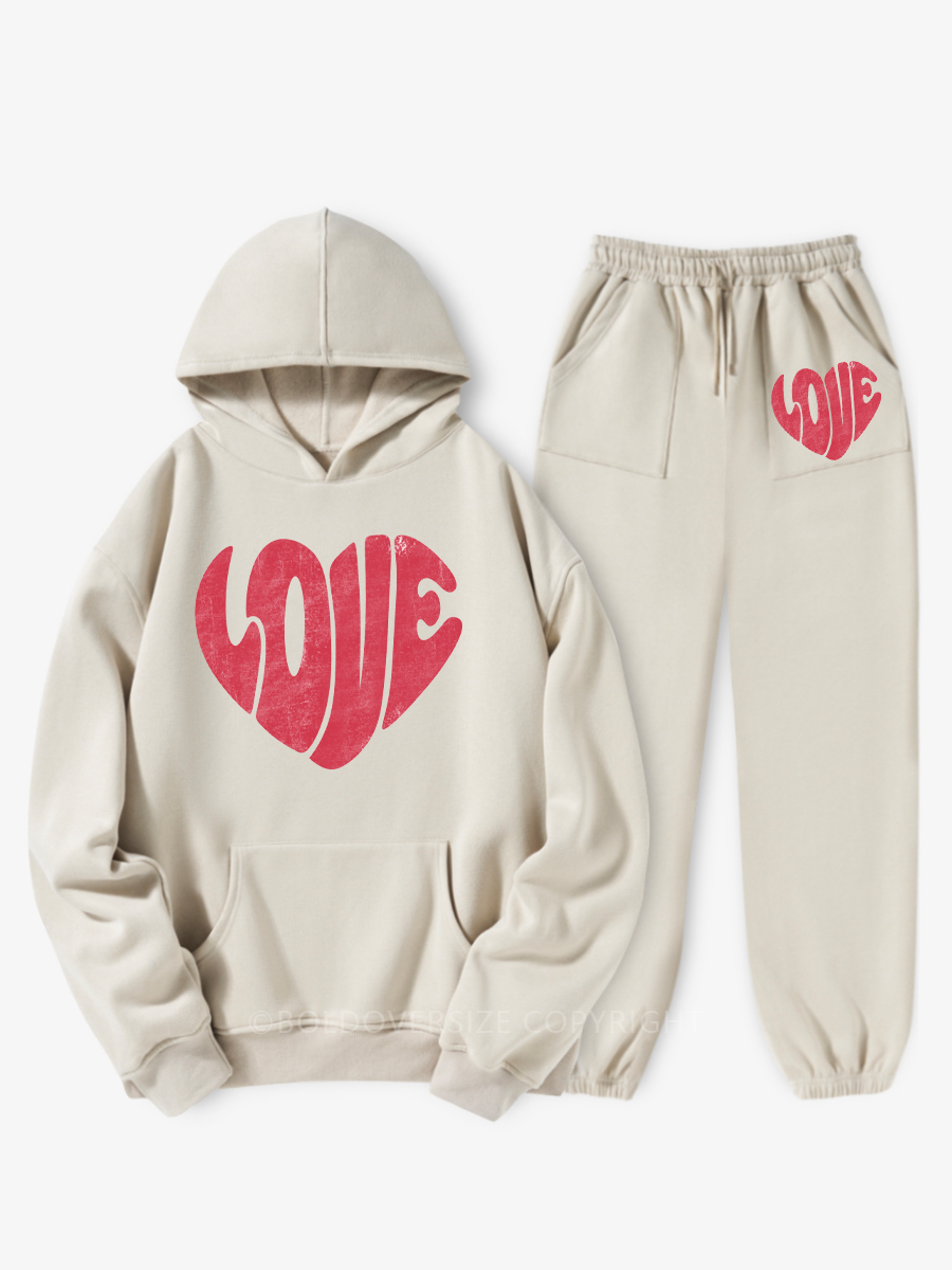 Vintage Love Hoodie Suit