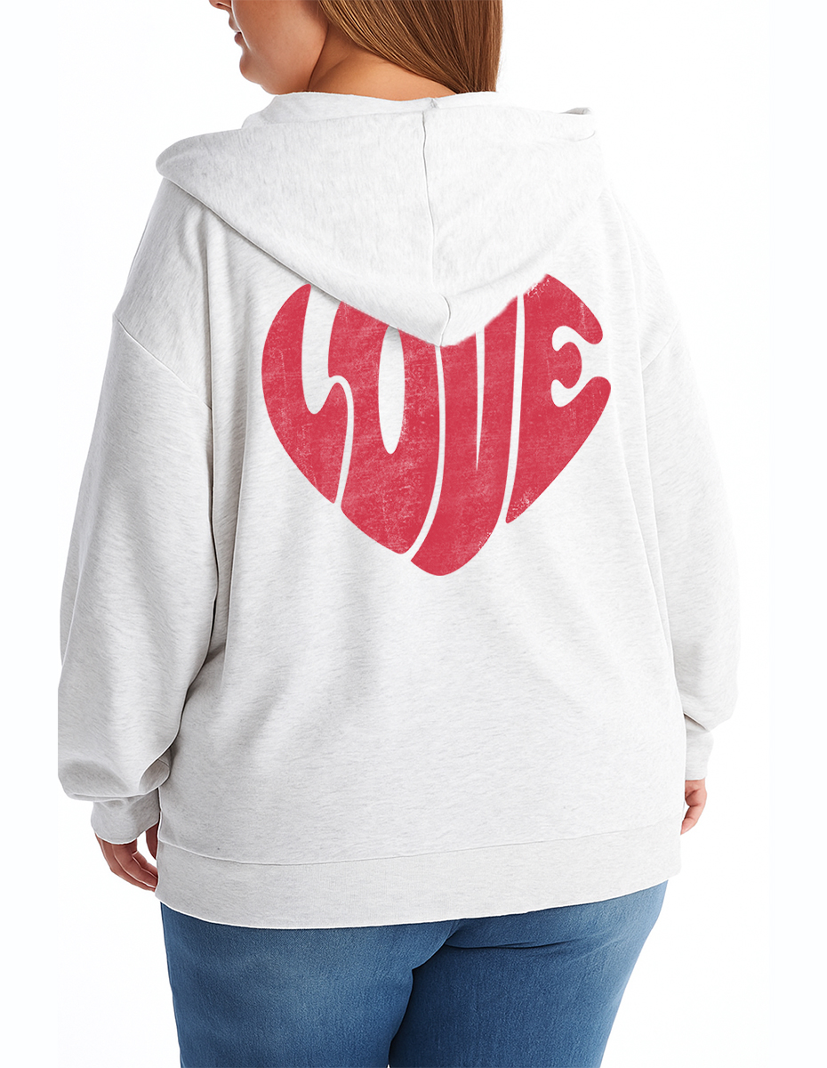 Vintage  Love Zip Hoodie