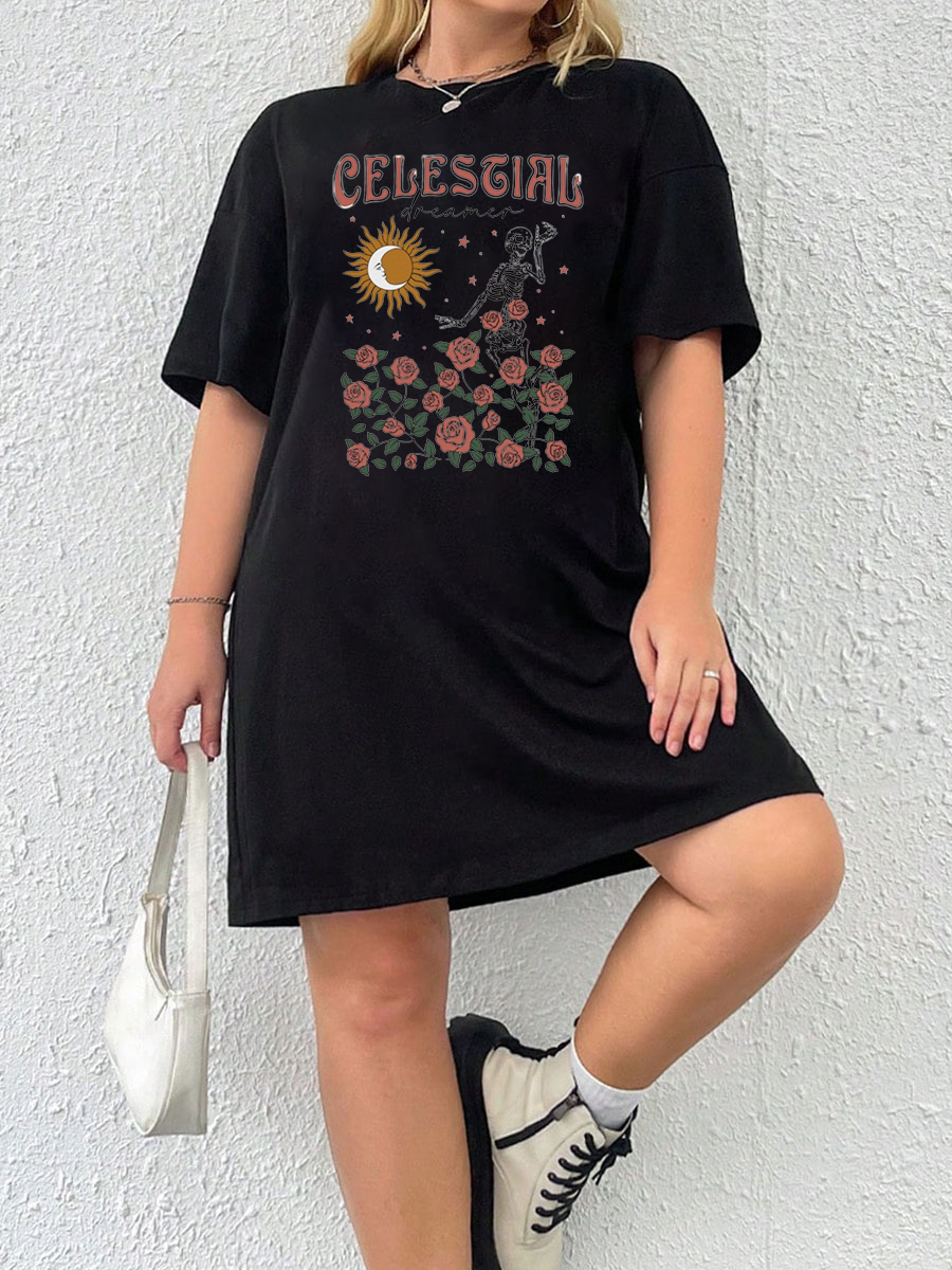Celestial Dreamer Skeleton Tee Dress