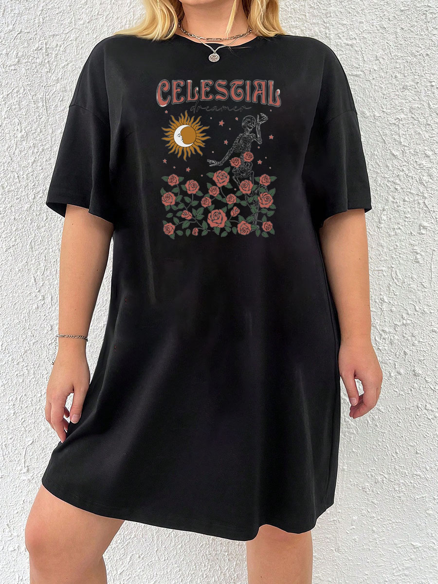 Celestial Dreamer Skeleton Tee Dress