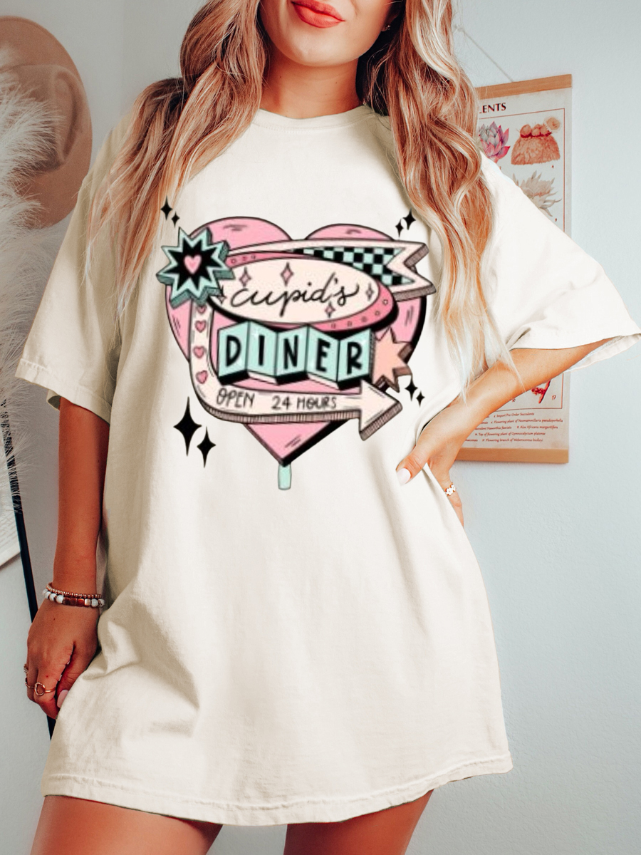 Oversized Cupids Diner T-shirt