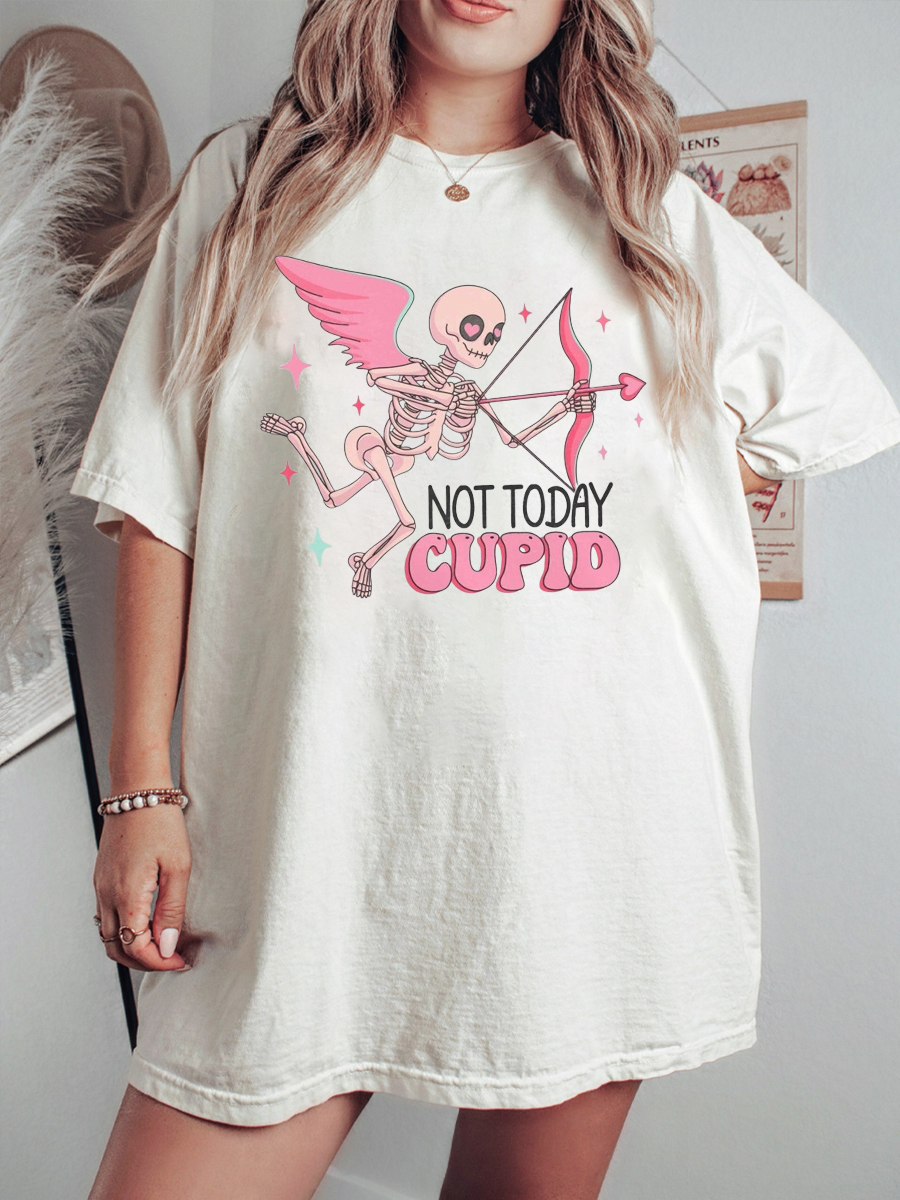 Oversized Skeleton Anti Valentine's Day Tee