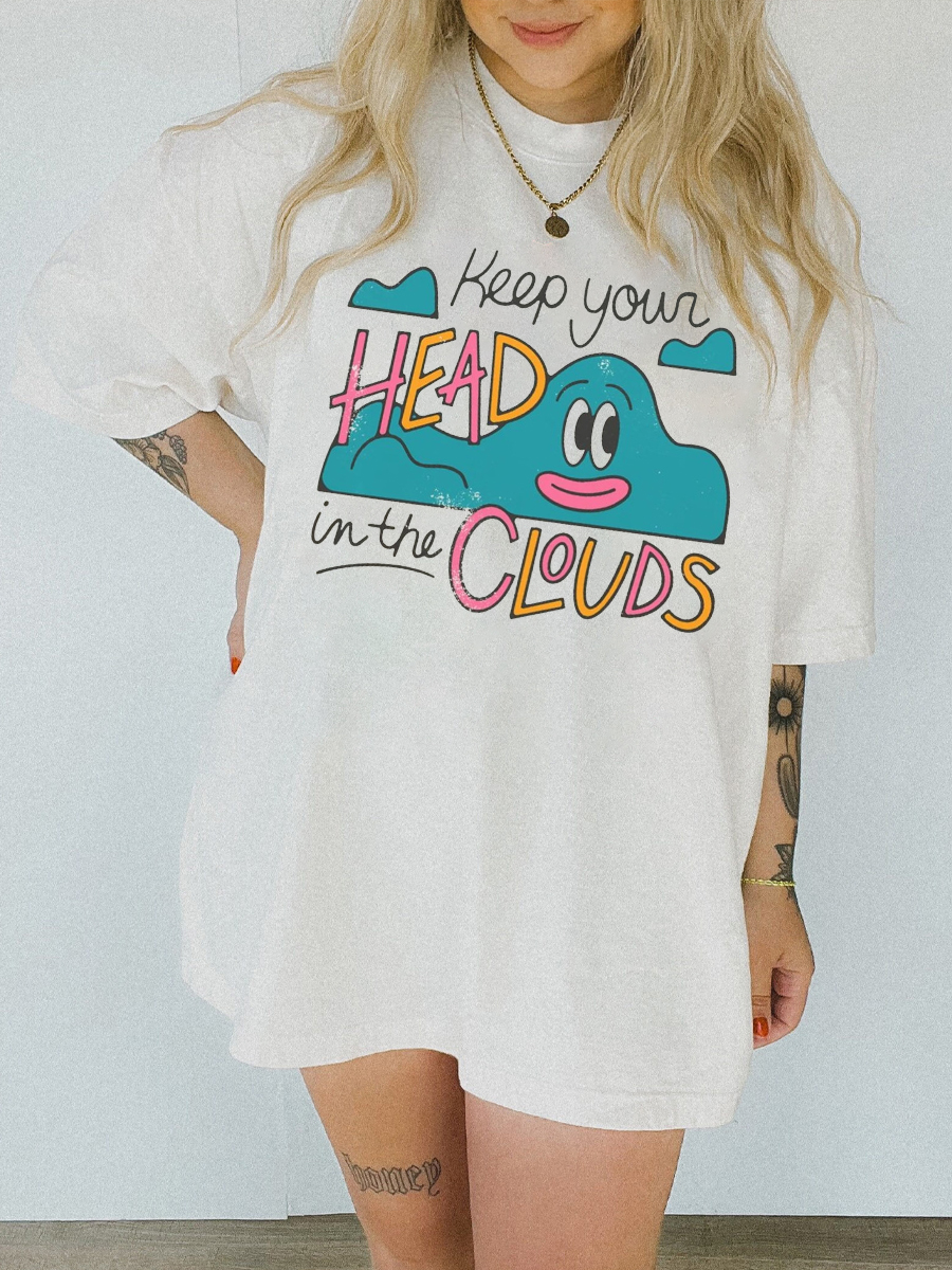Oversized Keep Your Head In The Clouds Shirt 