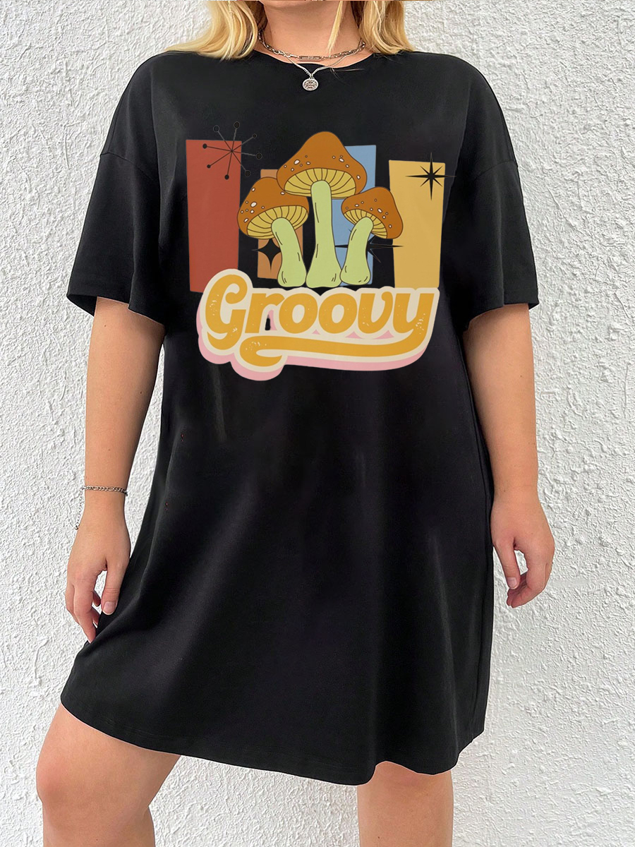 Trendy Retro Groovy Tee Dress