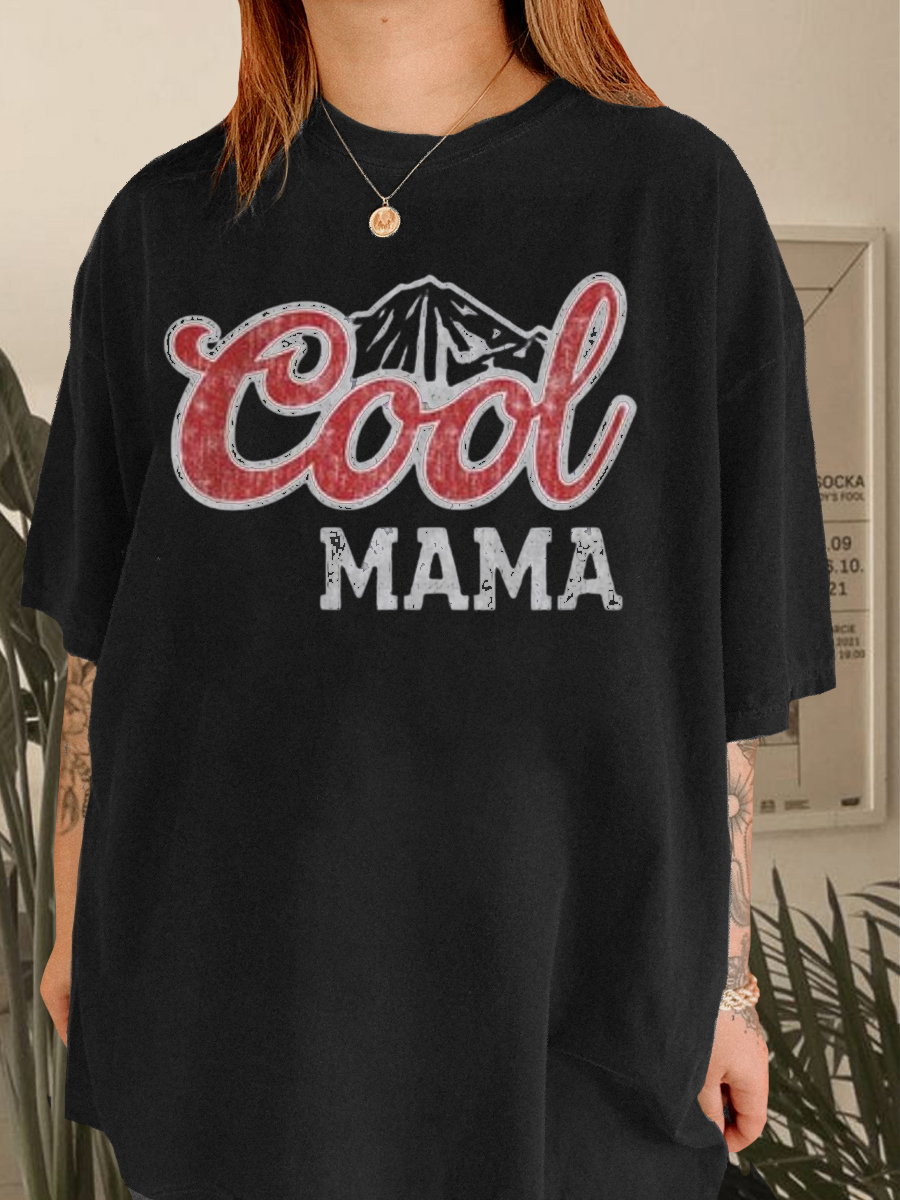 Oversized Cool Mama Graphic T-Shirt