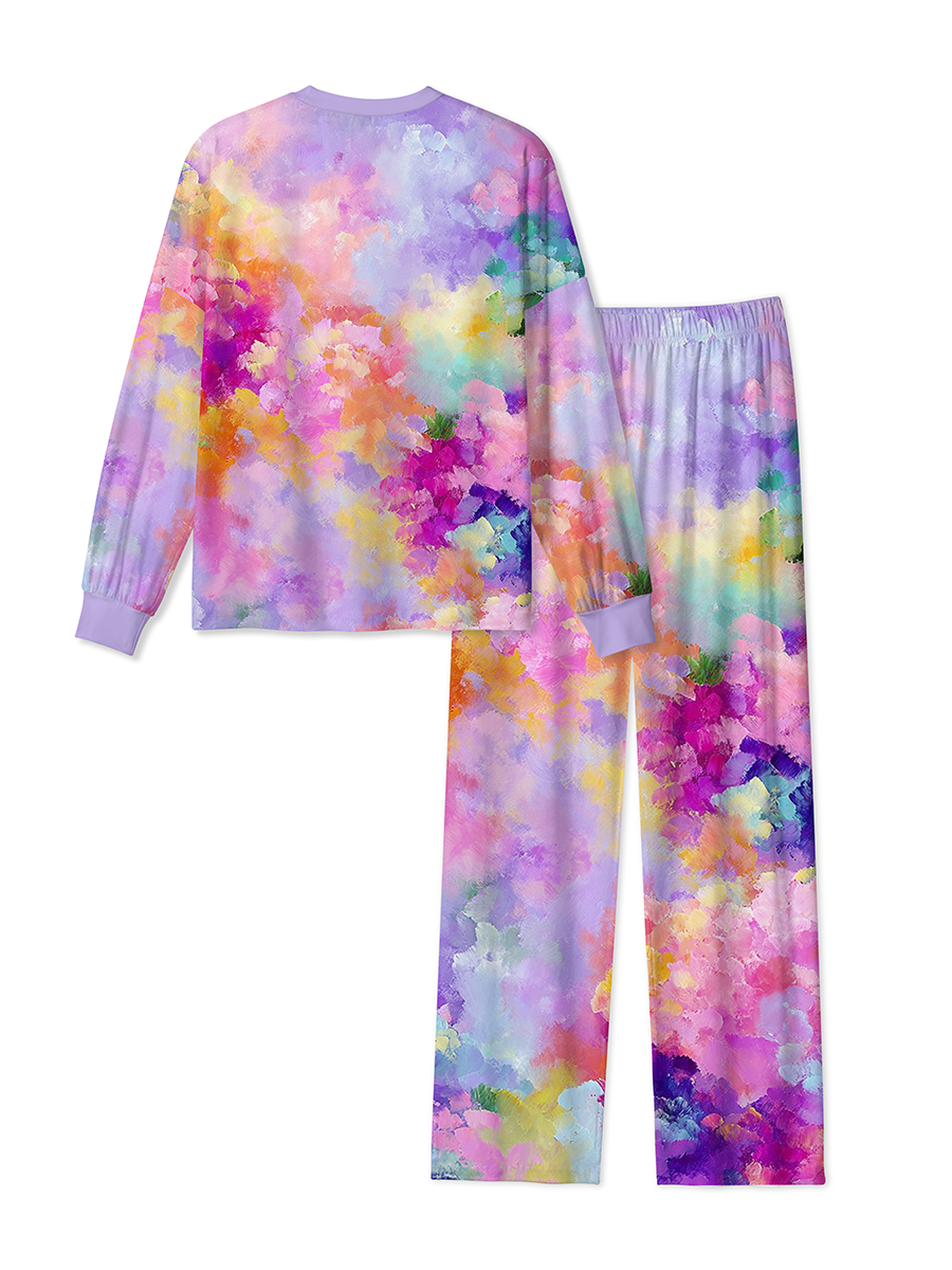 Vintage Impressionism Multicolor Floral Oil Painting Mixed Pajamas