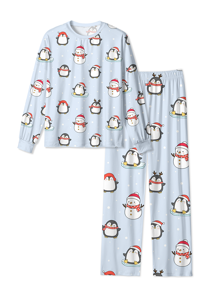Vintage Cute Penguin Snowman Winter Christmas Mixed Pajamas