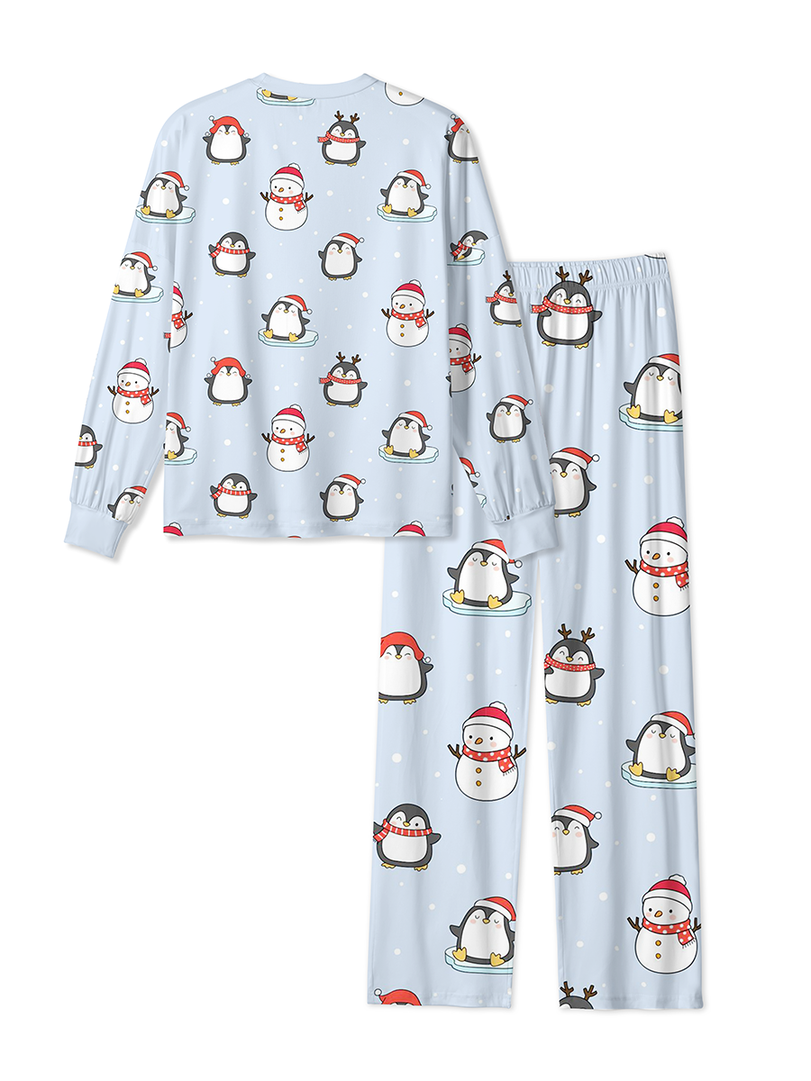 Vintage Cute Penguin Snowman Winter Christmas Mixed Pajamas