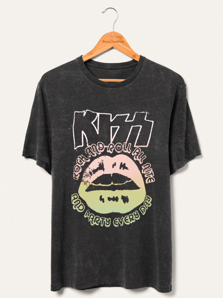 kiss distressed t shirt