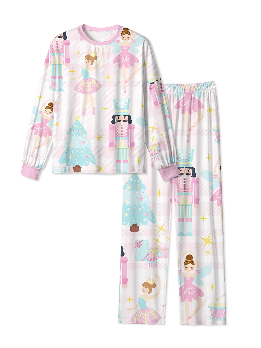 Vintage Pink Nutcracker Ballerina Christmas Mixed Pajamas