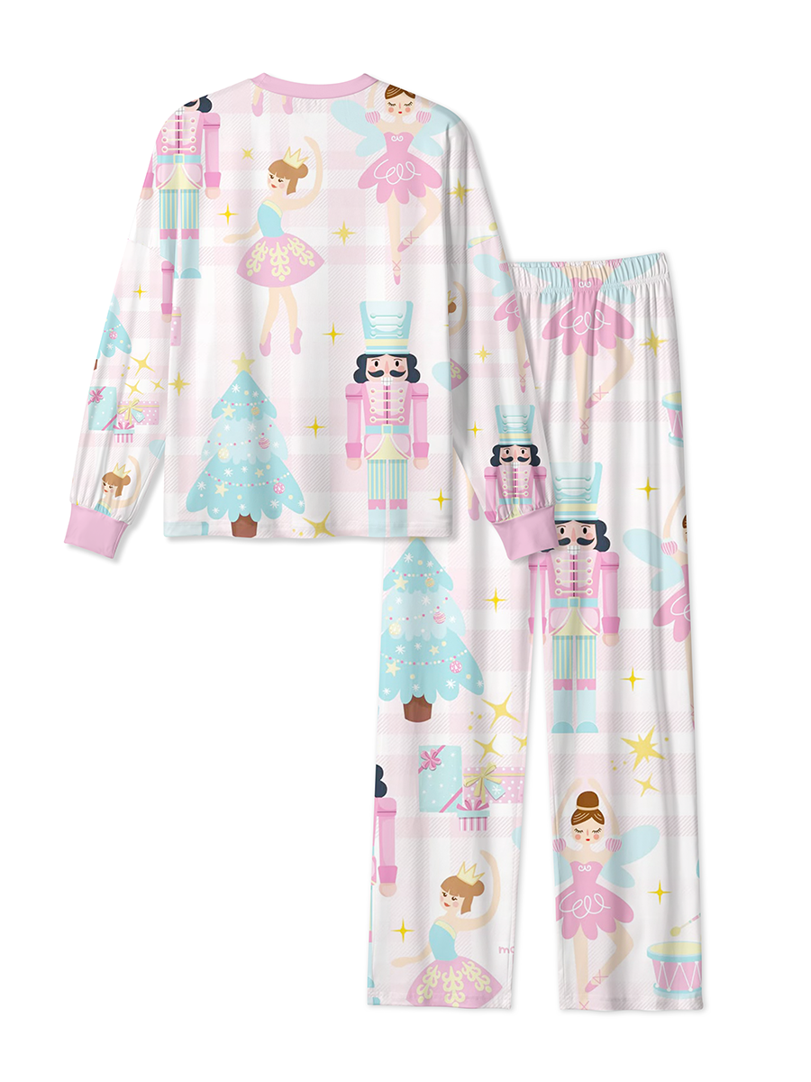 Vintage Pink Nutcracker Ballerina Christmas Mixed Pajamas