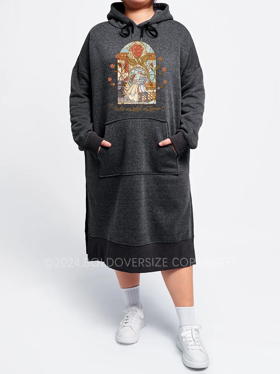 Vintage A Tale As Old As Time Fleece Hoodie Dress