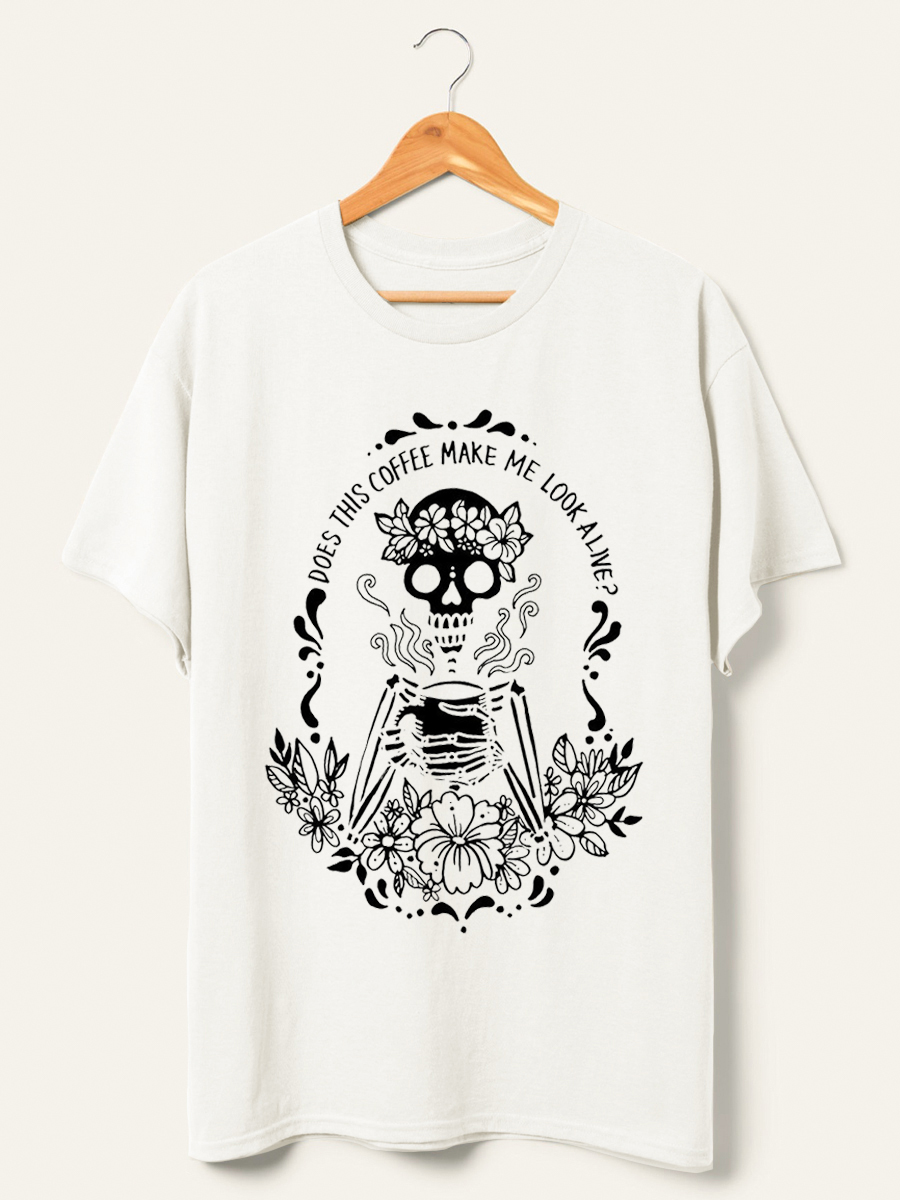 Vintage « Coffee Skeleton » Shirt 