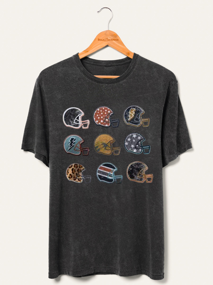 Game Day Football Helmet Washed T-Shirt