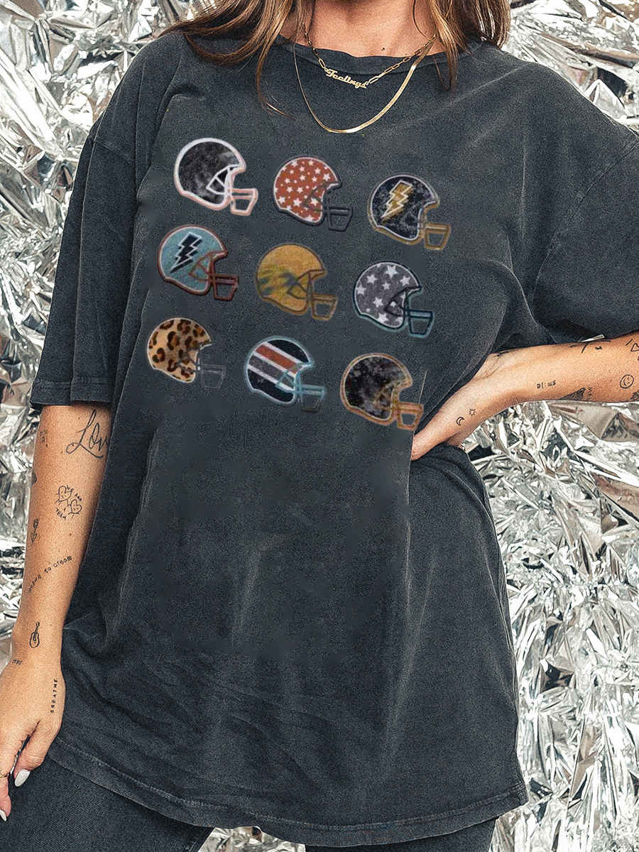 Game Day Football Helmet Washed T-Shirt