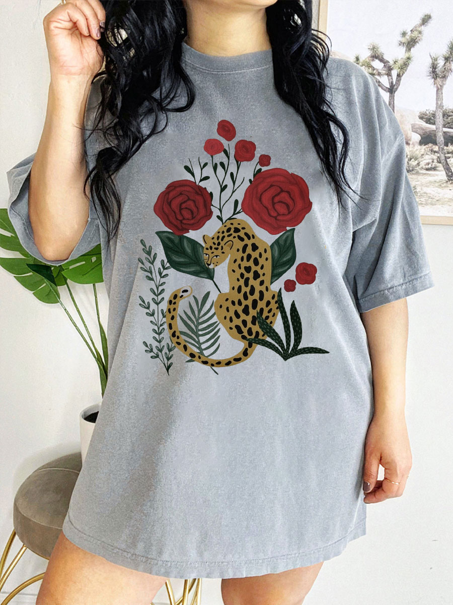 Vintage Leopard Illustration Tee 