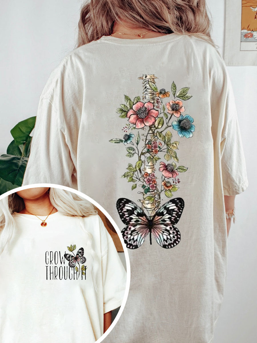 Vintage Grow Through It Butterfly Tee