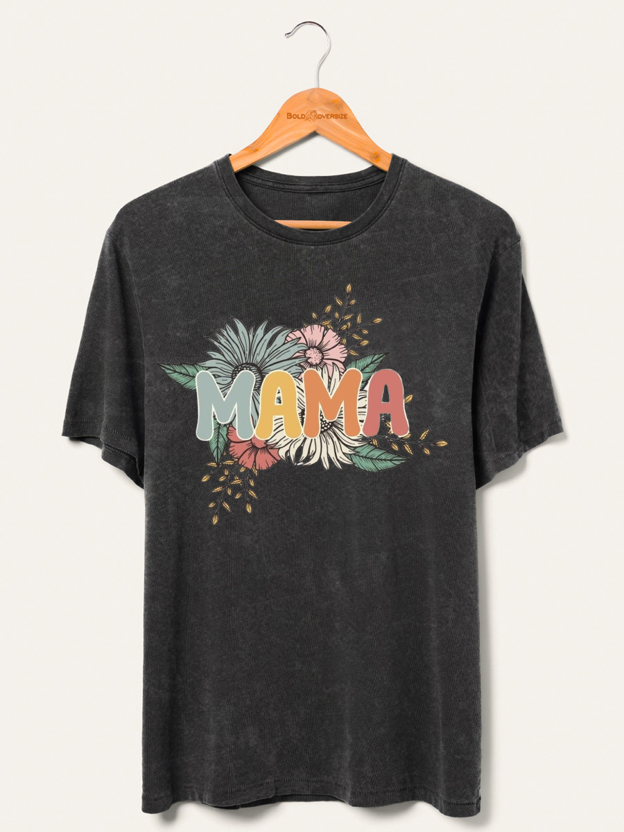 Mama Flowers Washed T-Shirt