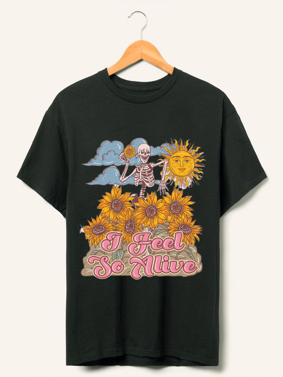 Vintage Skeleton Feel So Alive Tee 