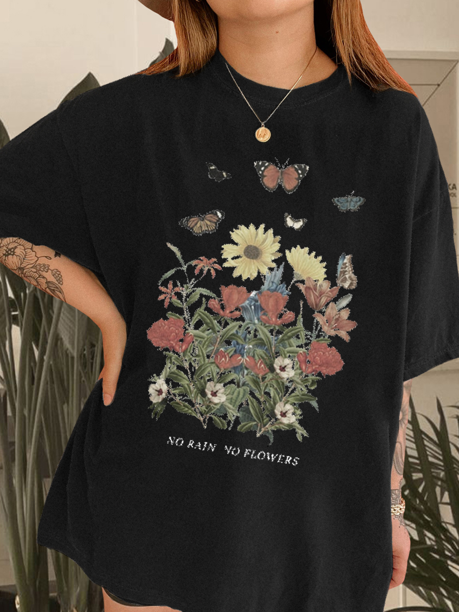 Vintage "No Rain, No Flowers‘’ Tee 