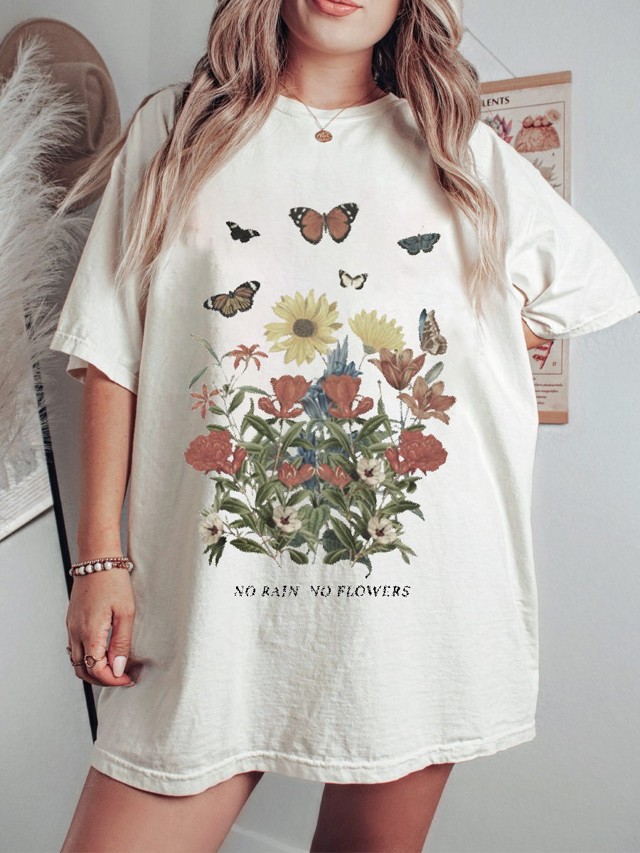 Vintage "No Rain, No Flowers‘’ Tee 