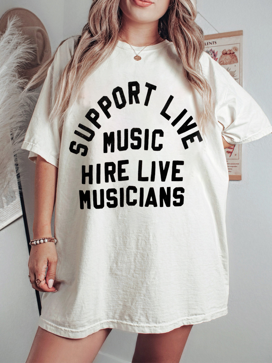 The "Support Live Music"In Vintage Shirt