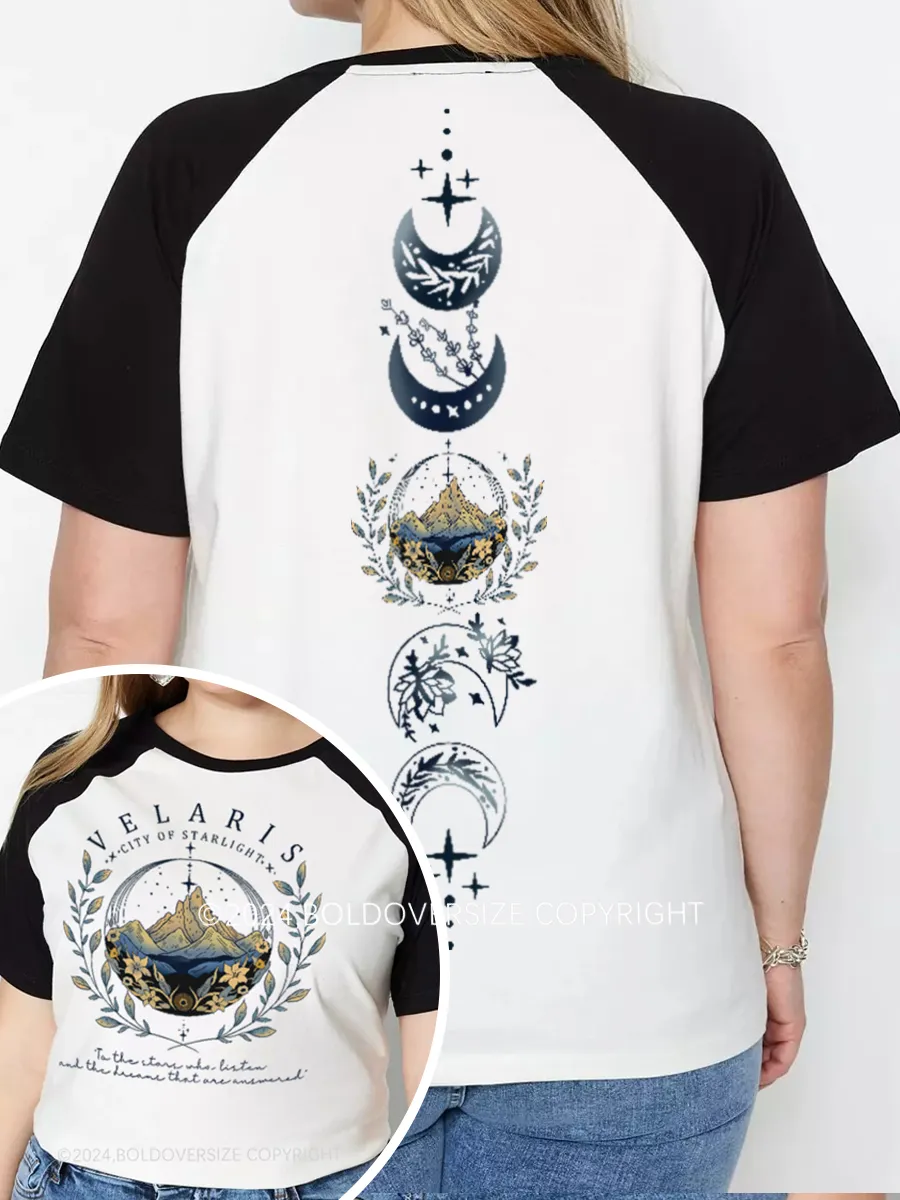 Vintage He Night Court Velaris City Of Starlight Raglan Short Sleeve T-Shirt