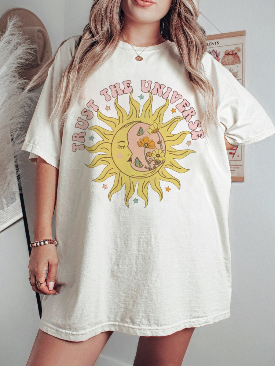 Vintage Moon And Sun T Shirt 