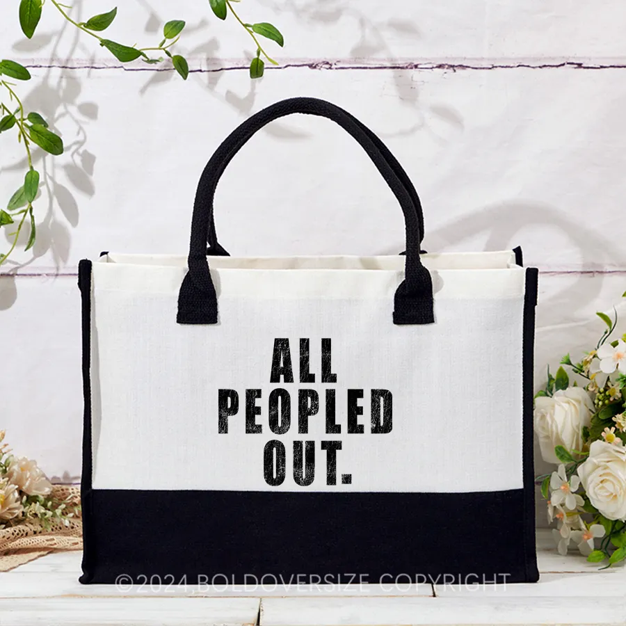 Vintage All Peopled Out Tote Handbags