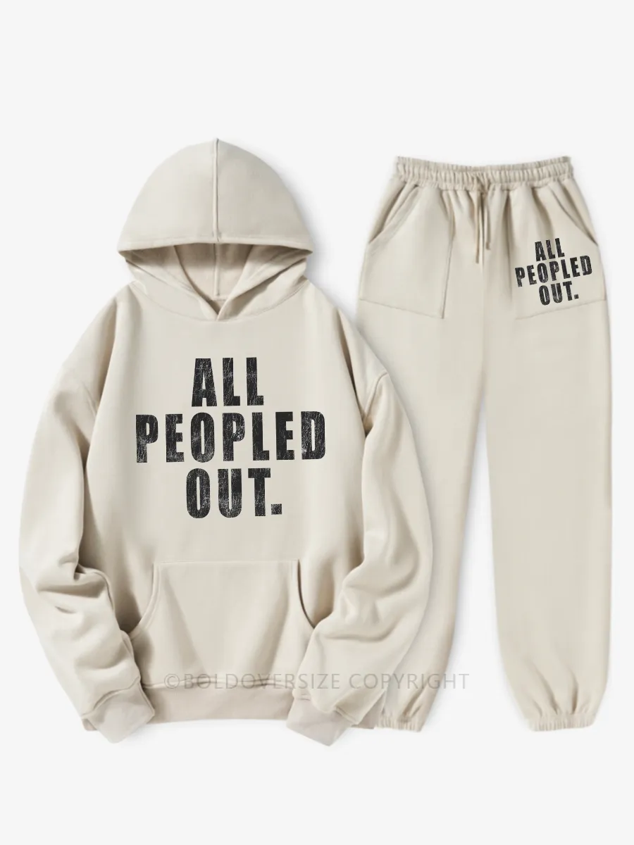 Vintage All Peopled Out Fleece Hoodie Suit