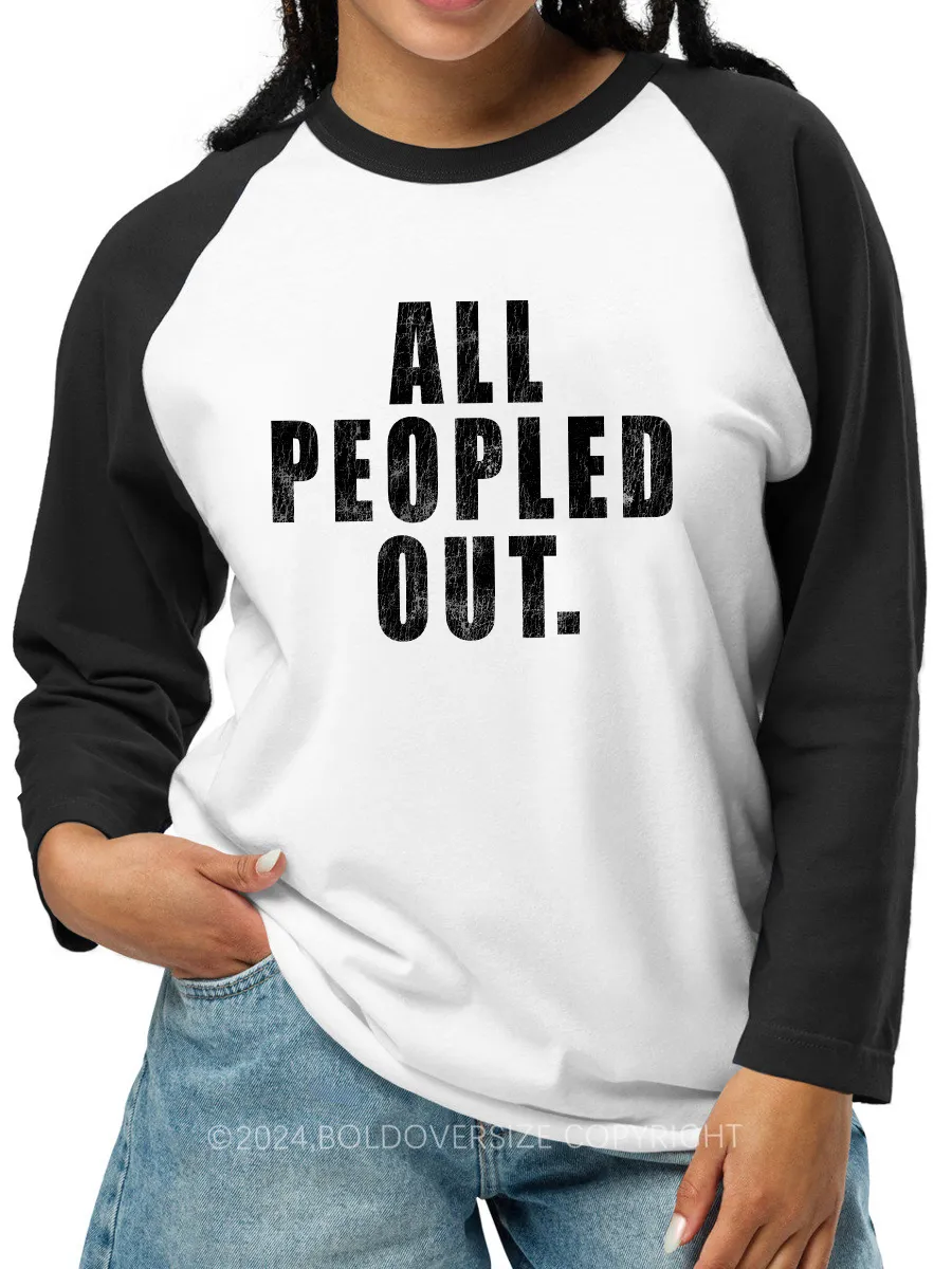 Vintage All Peopled Out Raglan Long Sleeve T-Shirt