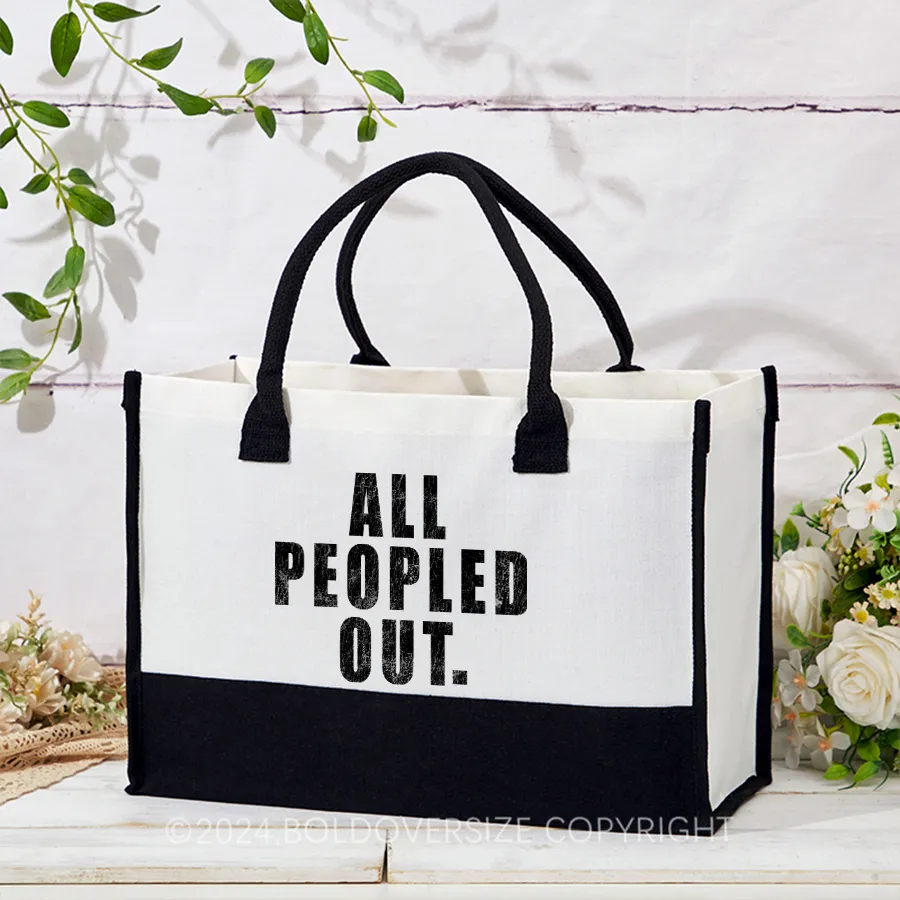 Vintage All Peopled Out Tote Handbags