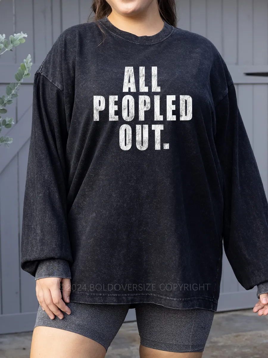 Vintage All Peopled Out Washed Long Sleeve Shirt