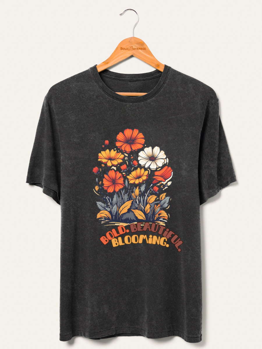 Vintage Bold Beautiful Blooming Washed T-Shirt
