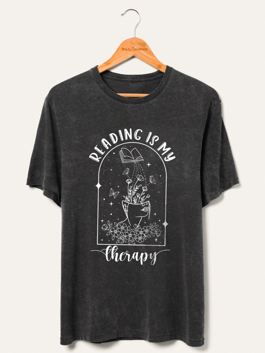 Vintage Reading Is My Therapy Washed T-Shirt