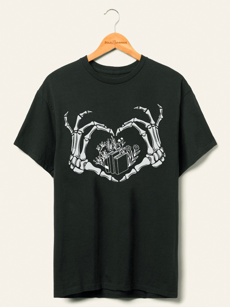 Vintage Skull Hands Book Shirt 